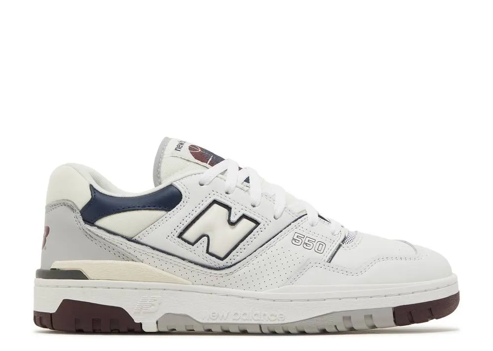 Низкие кроссовки New Balance 550 White Indigo Burgundy (Белый) Мужской