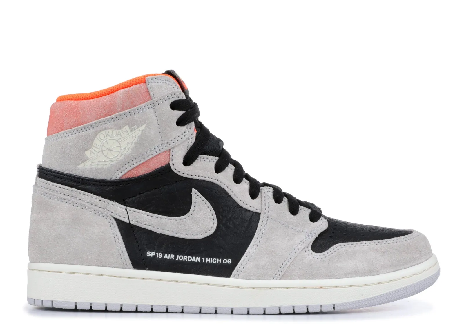 Высокие кроссовки Air Jordan 1 High Neutral Grey Hyper Crimson (2019) (Серый) Мужской