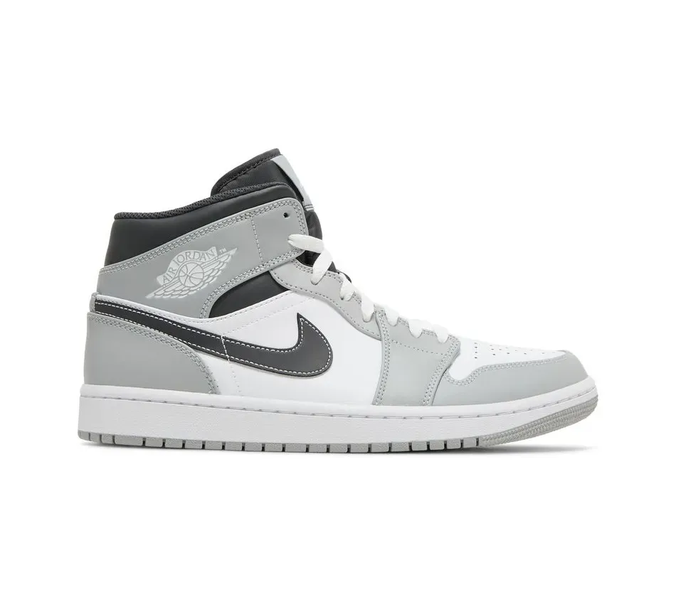 Высокие кроссовки Air Jordan 1 Mid Light Smoke Grey (Серый) Унисекс
