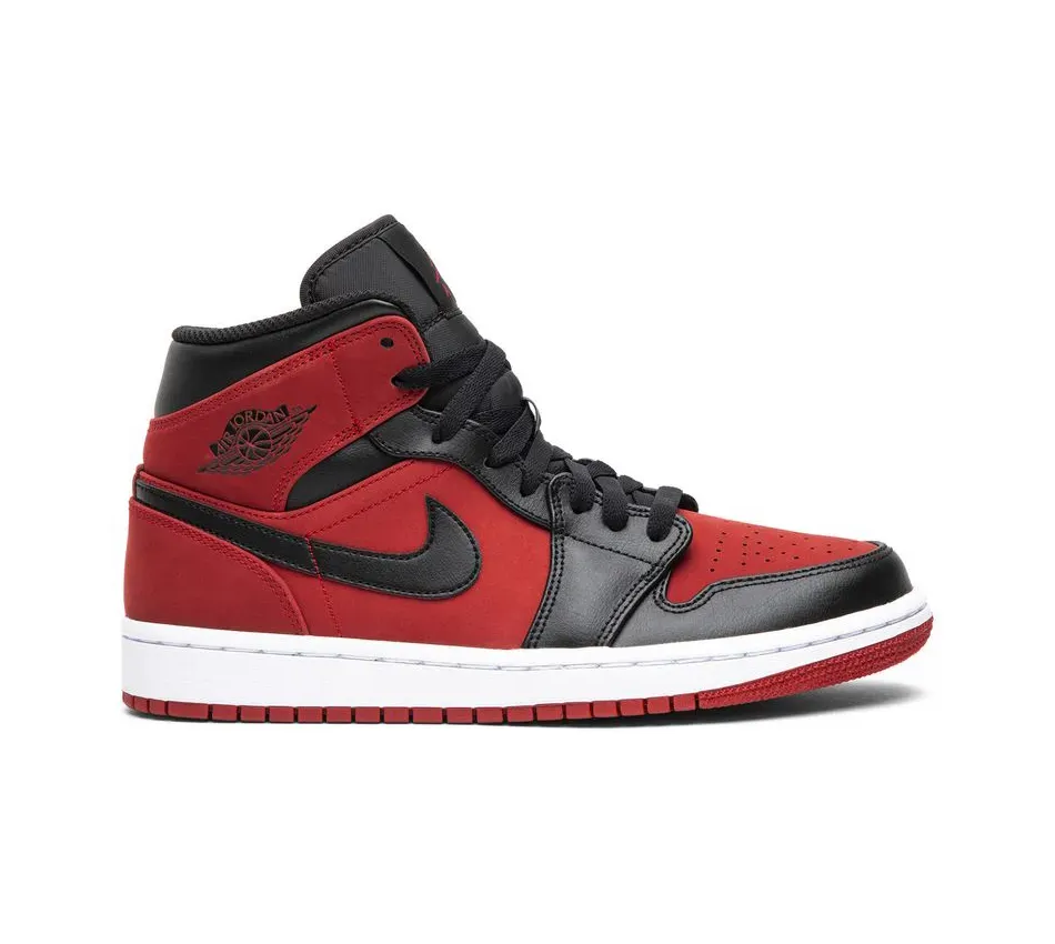 Высокие кроссовки Air Jordan 1 Mid Reverse Banned (Красный) Унисекс