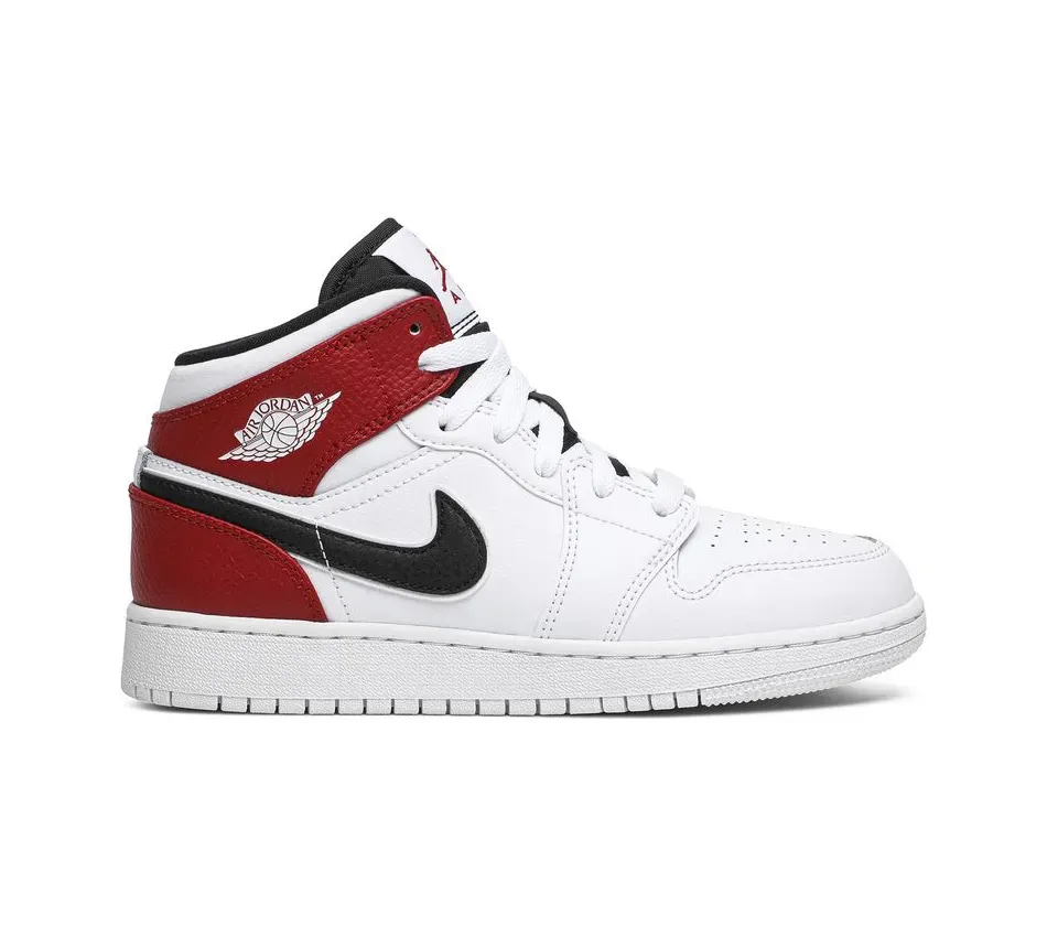 Высокие кроссовки Air Jordan 1 Mid GS Chicago (Белый) Унисекс