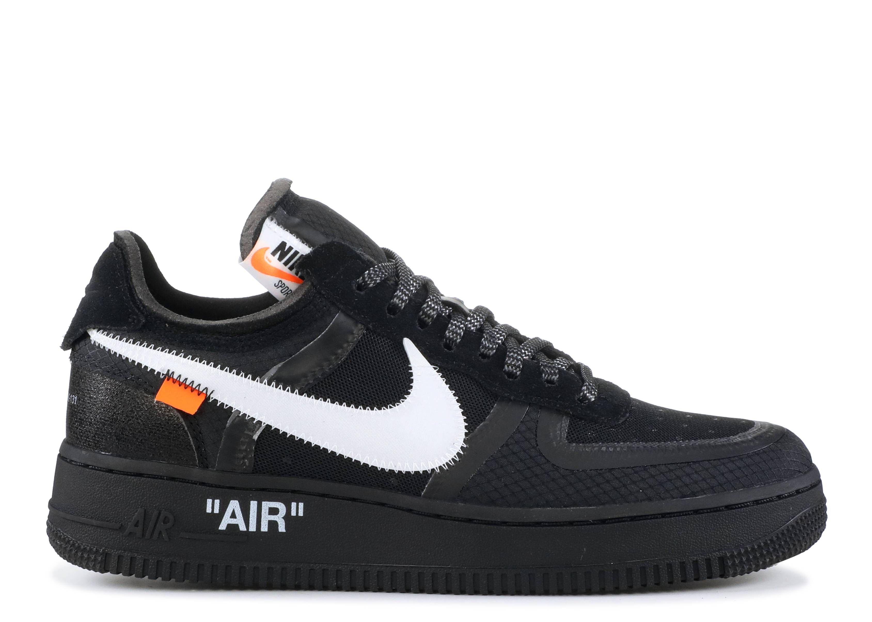 Низкие кроссовки Nike X Off-White Air Force 1 Off White 1 Low Black (2018) (Чёрный) Мужской