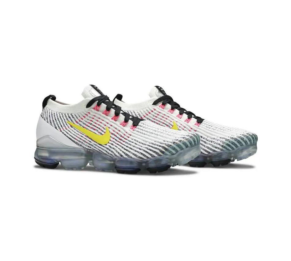 Air Vapor Max Flyknit 3 White Dynamic Yellow фото