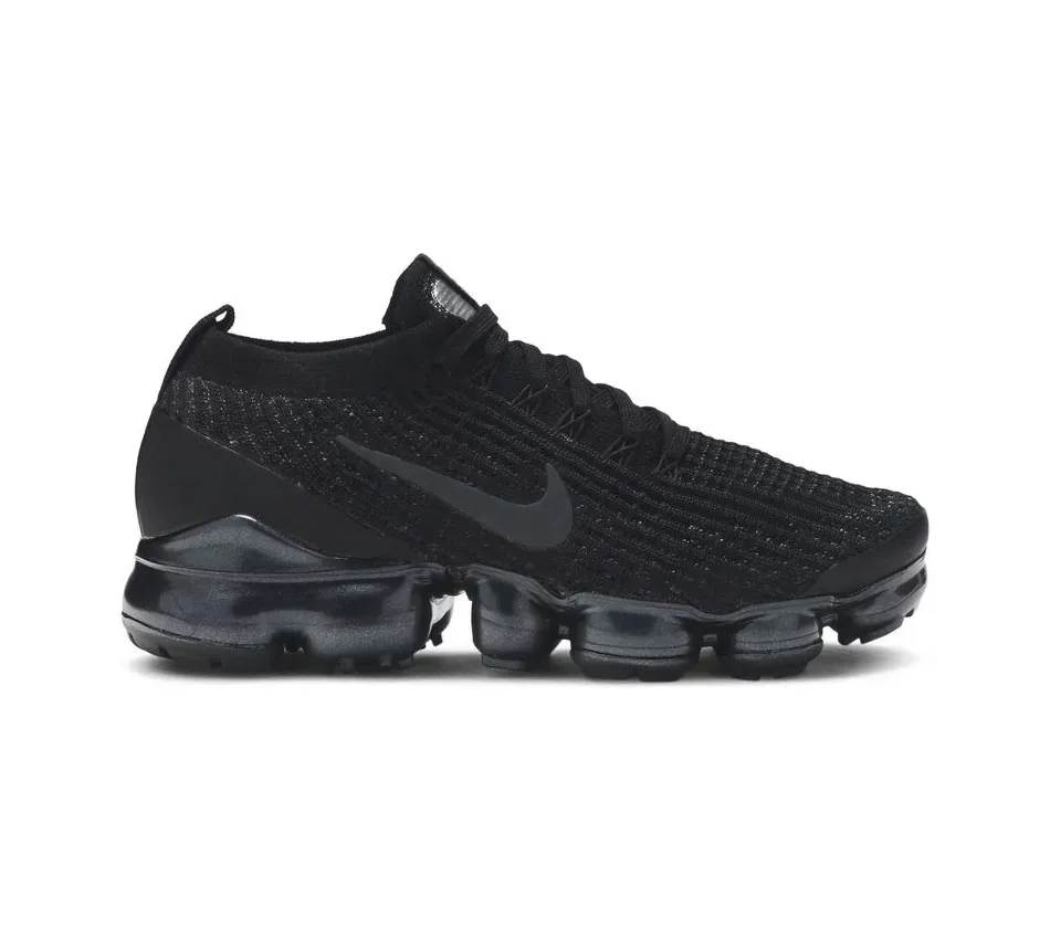 Низкие кроссовки Nike Air Vapor Max Flyknit 3 Triple Black (Чёрный) Унисекс