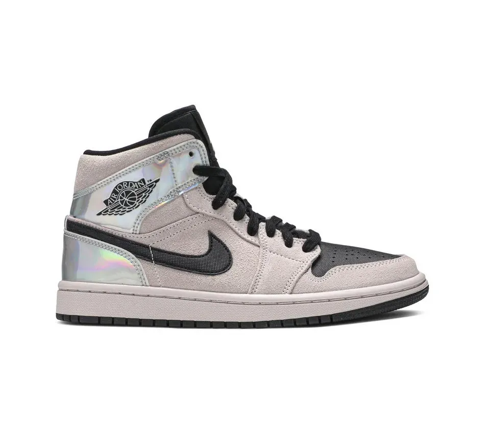 Высокие кроссовки Air Jordan 1 Mid Dirty Powder Iridescent (2020) (Розовый) Женский