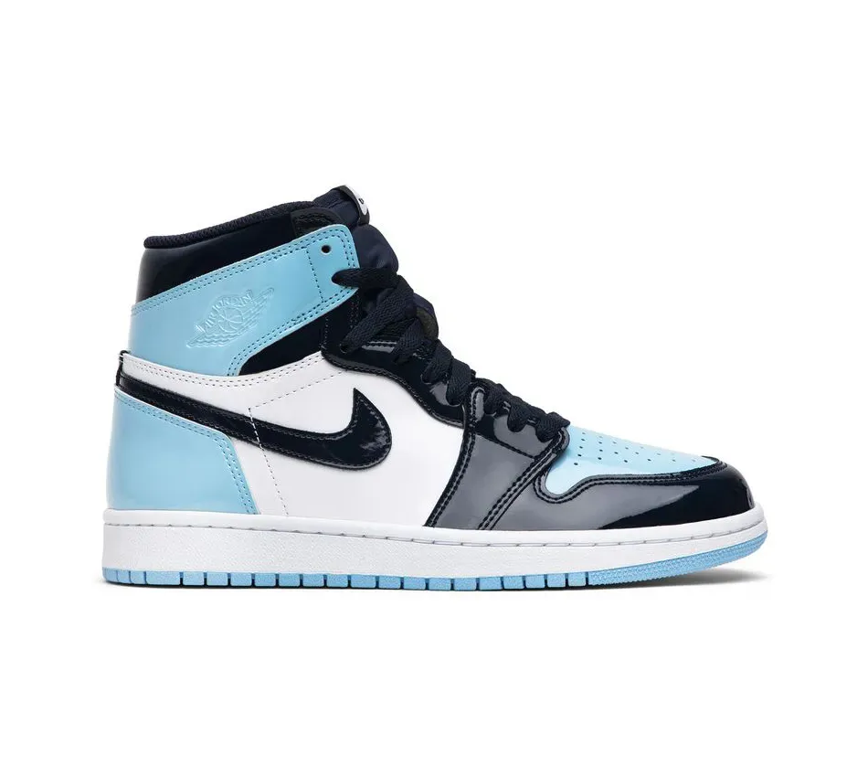 Высокие кроссовки Air Jordan 1 High UNC Patent (Голубой) Унисекс