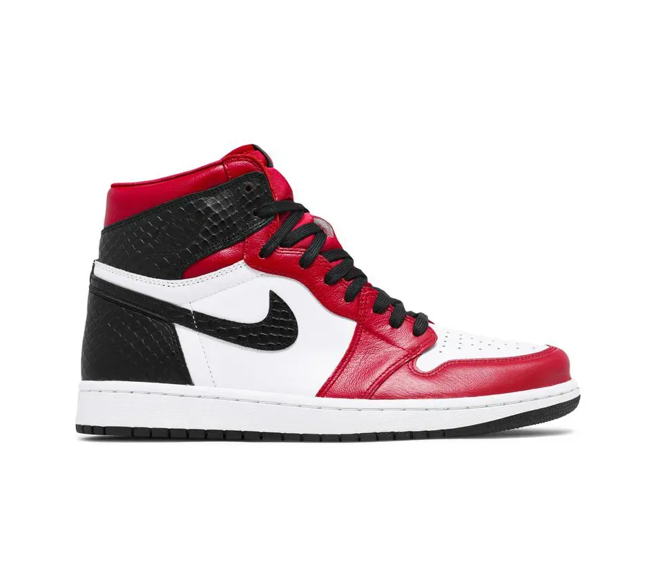 Высокие кроссовки Air Jordan 1 High WMNS Satin Snake Chicago (2020) (Красный) Женский