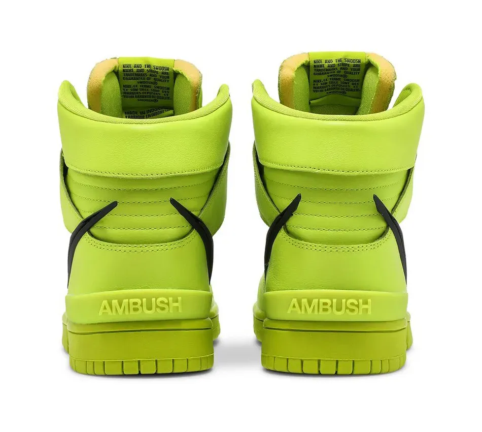 Dunk High X Ambush Flash Lime фото