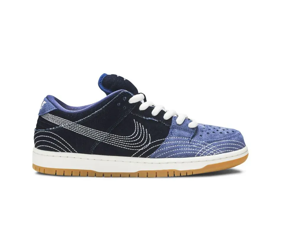 Низкие кроссовки Nike Dunk Low Pro PRM SB Sashiko Pack (Синий) Мужской