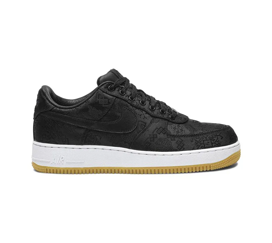 Кеды Nike Air Force 1 Low CLOT x Fragment 1 Black Silk (2019) (Чёрный) Мужской