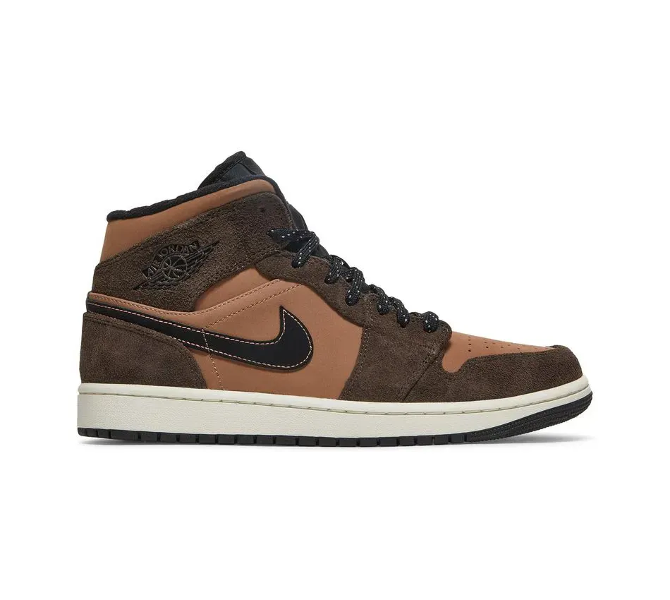 Высокие кроссовки Air Jordan 1 Mid SE Dark Chocolate (Коричневый) унисекс