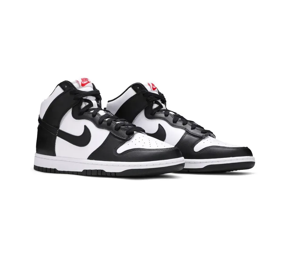 Dunk High Black White фото