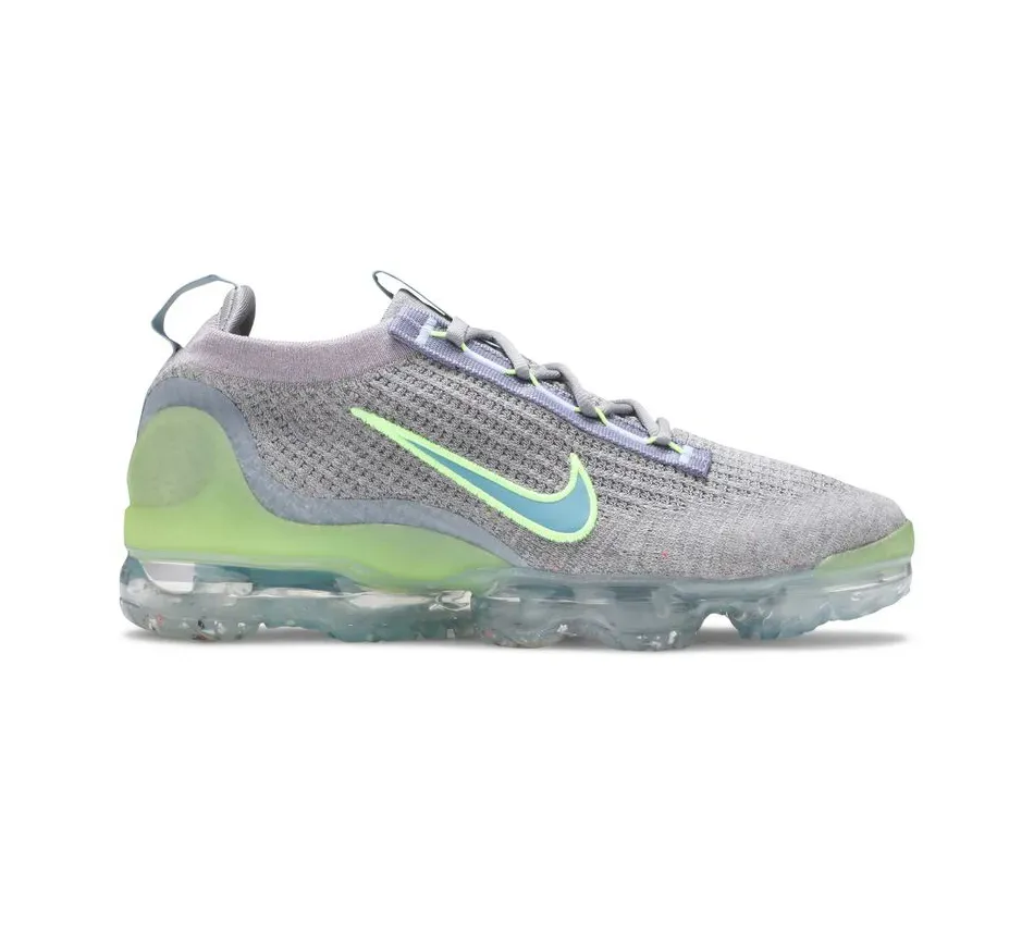 Низкие кроссовки Nike Air Vapor Max Air VaporMax Flyknit 2021 Grey Light Liquid Lime (Серый) Унисекс