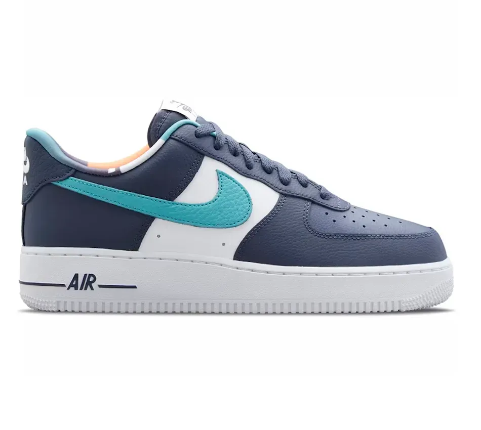 Низкие кроссовки Nike Air Force 1 Low Thunder Blue Washead Teal (Синий) Унисекс