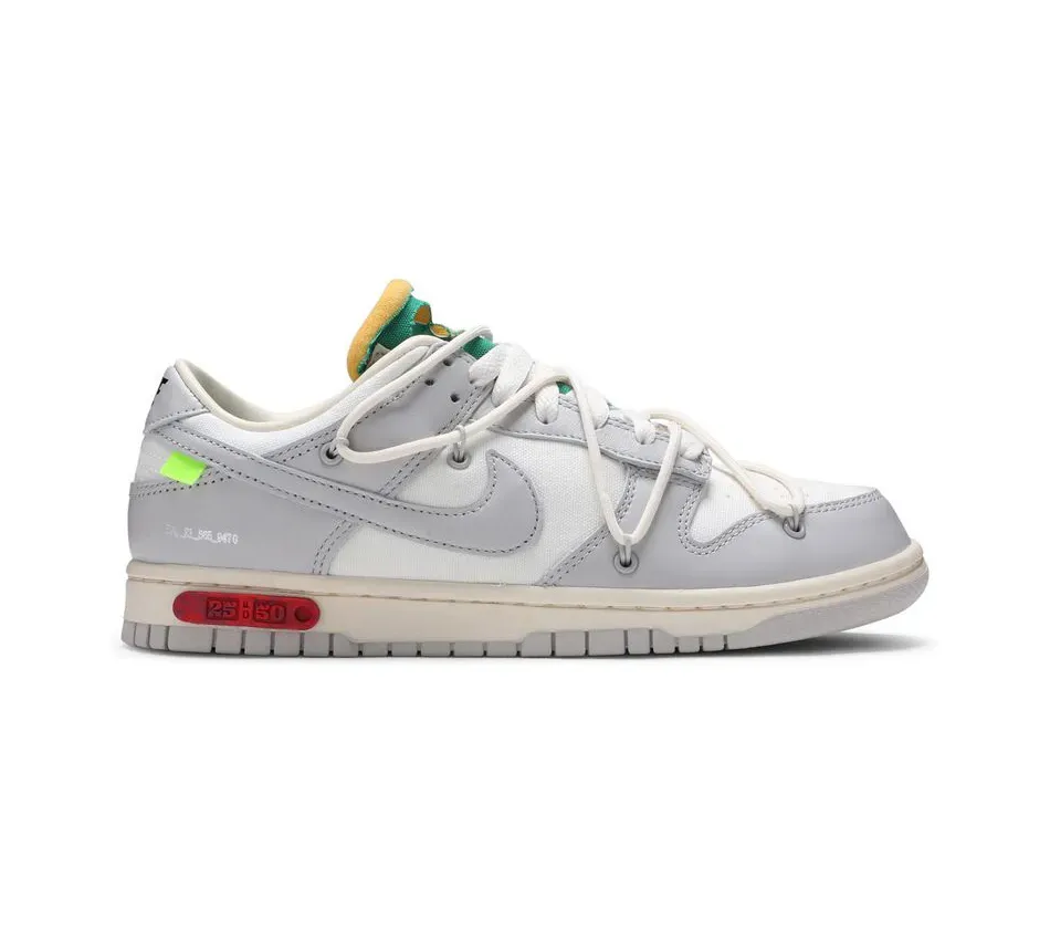 Кроссовки Nike Off White X Dunk Low Lot 25 Of 50 (Серый) Унисекс