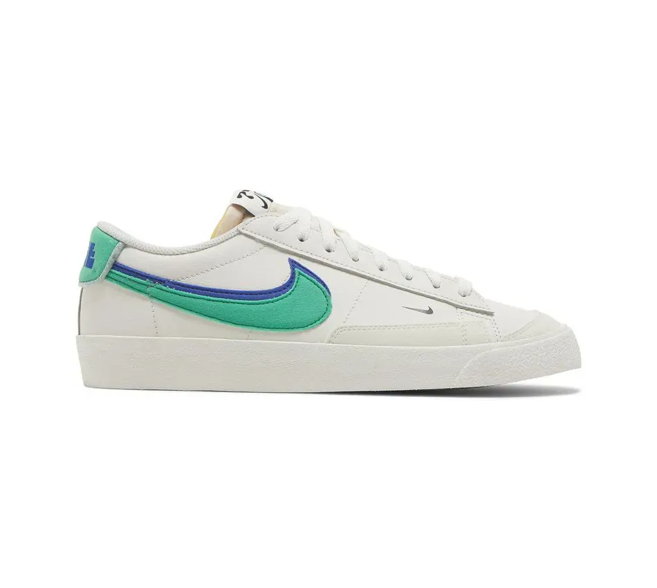 Низкие кроссовки Nike Blazer Low'77 SE Double Swoosh Phantom Green Royal (Белый) Унисекс