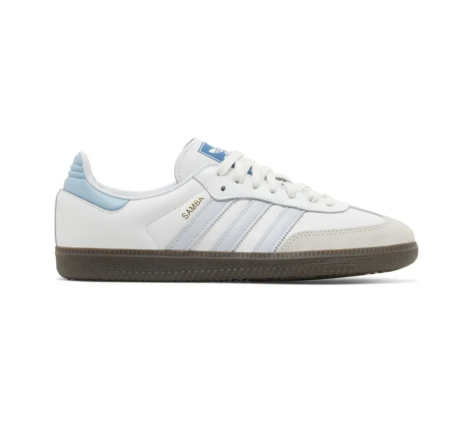 Низкие кроссовки Adidas Samba OG "White" (Голубой) Унисекс