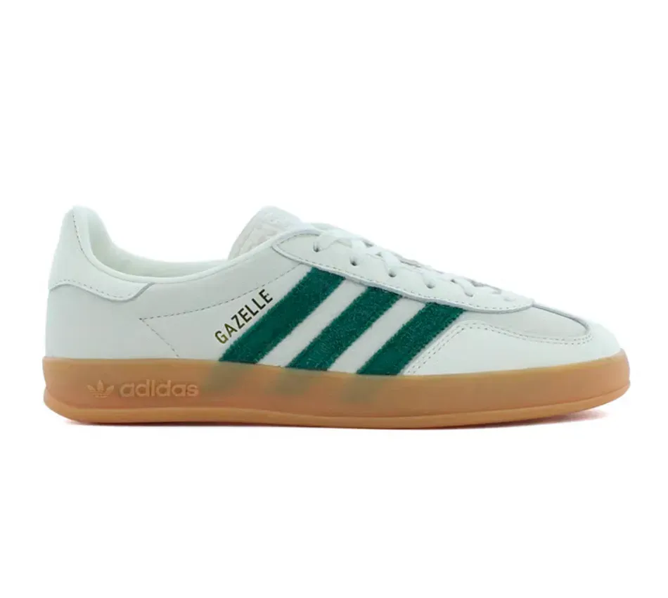 Низкие кроссовки Adidas Gazelle Off White Dark Green (Бежевый) Унисекс
