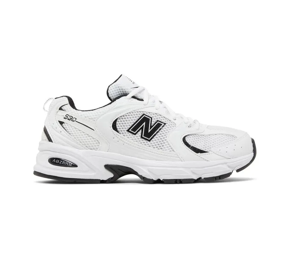 Низкие кроссовки New Balance 530 White Black (Белый) Унисекс