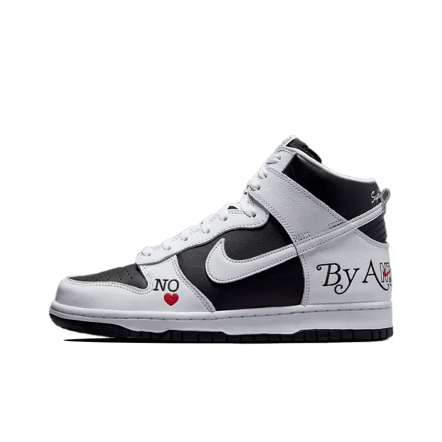 Nike Supreme X Nike Dunk High Top Skateboard Кроссовки Черный Белый