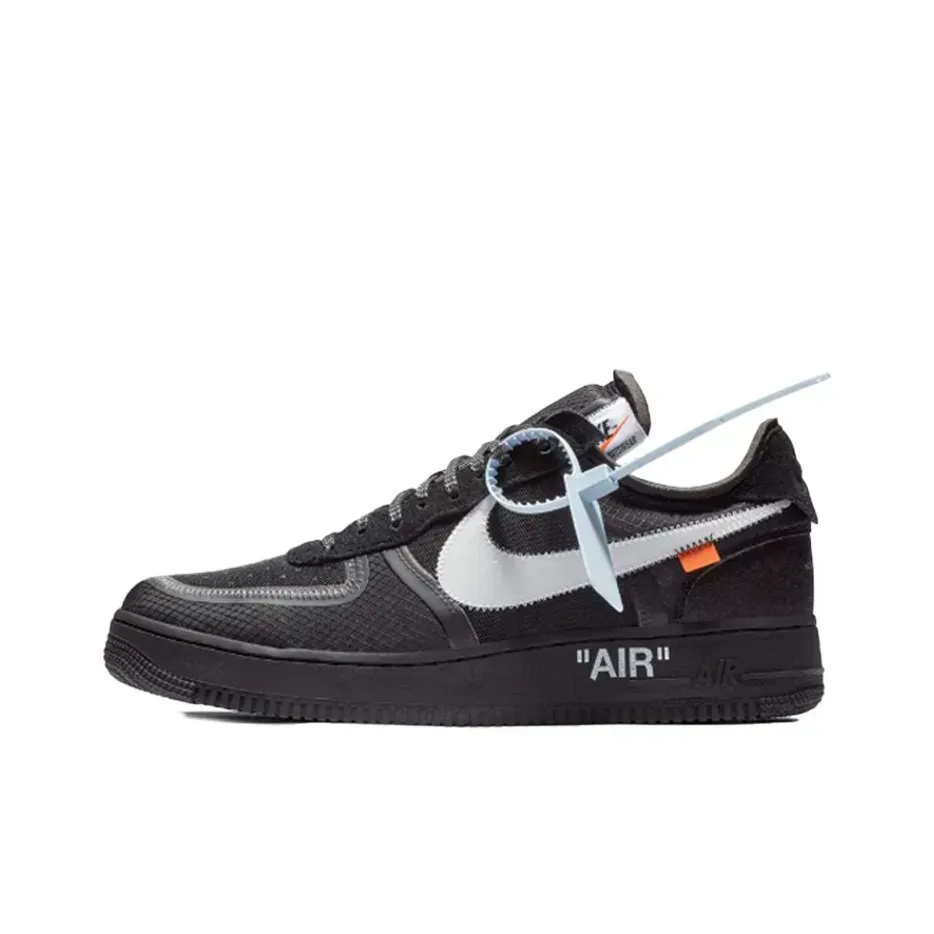Низкие кроссовки Nike X Off-White Air Force 1 Off White 1 Low Black (2018) (Чёрный) Мужской